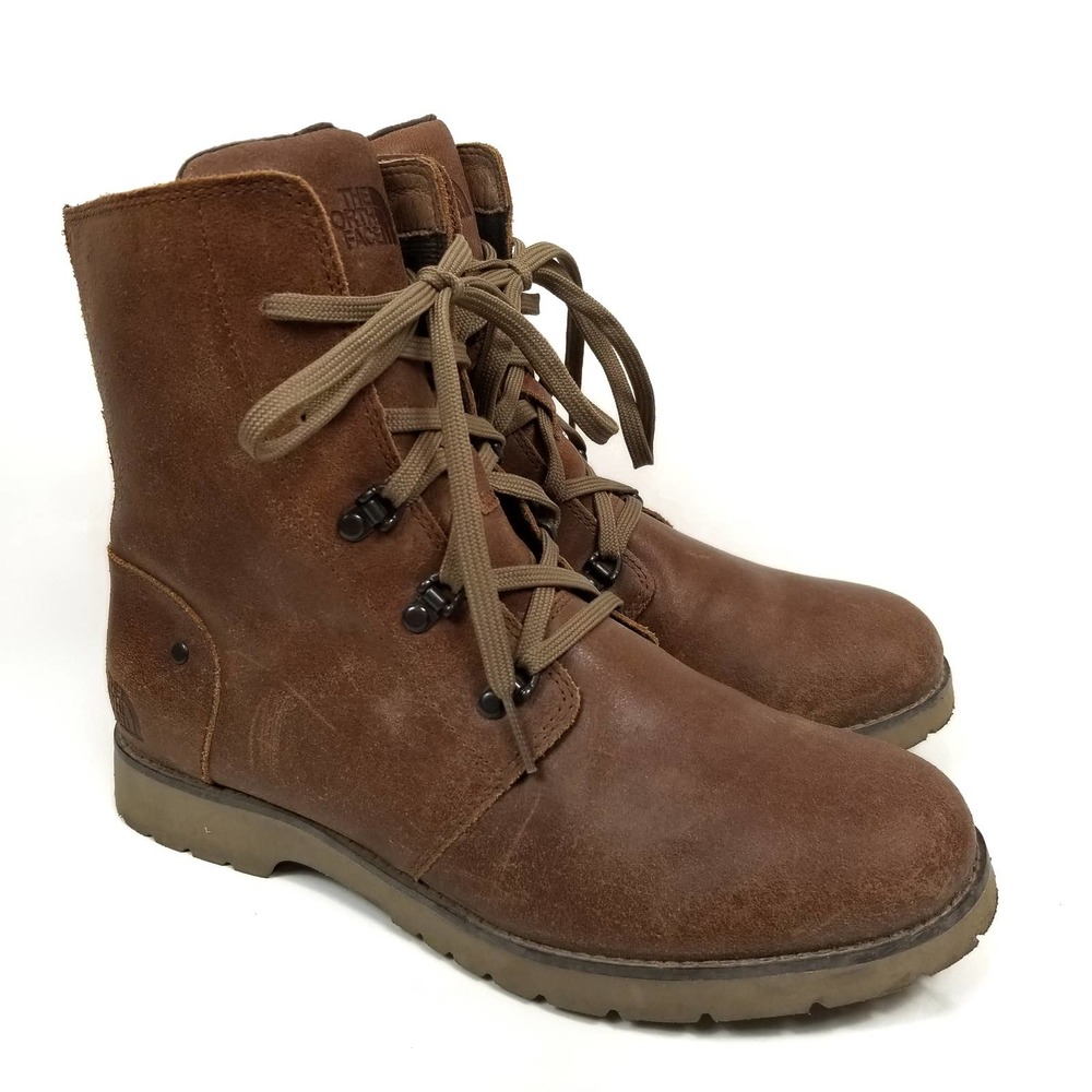The North Face Women's Ballard Lace II Brown Distressed Leather Boots Size 10